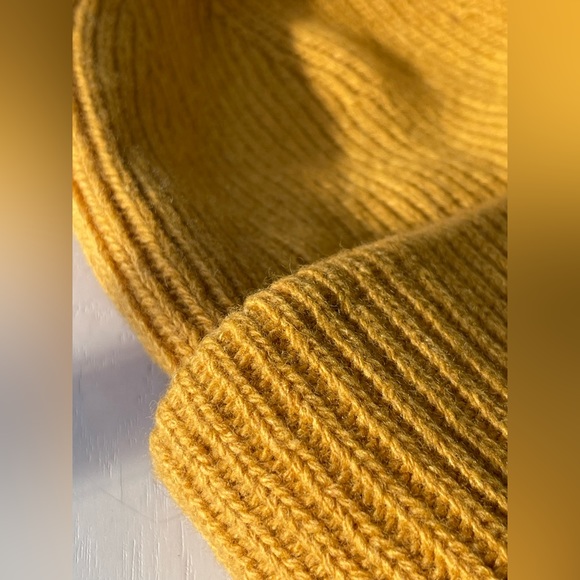 Zara Wool- Blend Beanie in Mustard Yellow - Picture 4 of 7